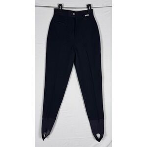 Vintage Edelweiss Stirrup Riding Pants Black Wool Blend Women's Size 6 USA